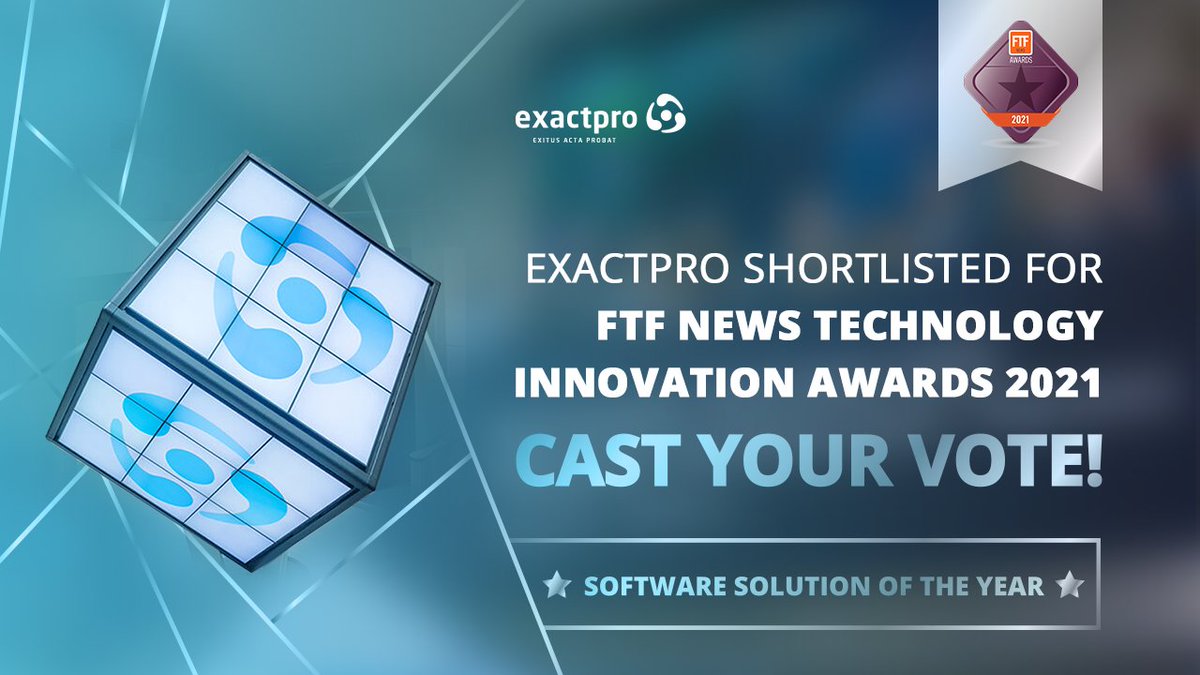 exactpro's tweet photo. Vote for @exactpro in the #Software Solution of the Year category of the @FTFnews #Technology #Innovation Awards 2021. Cast your vote here: https://t.co/Gh87j7p4i8
#FTFAwards #exactpro #SoftwareTesting #th2net #FTFAwards2021 https://t.co/4rUgNGIdUd