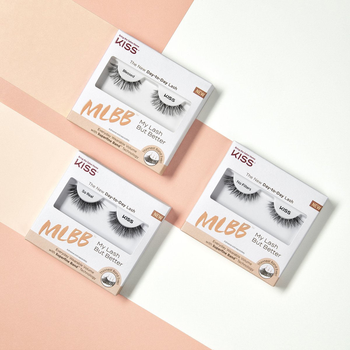 KissProducts's tweet image. Comin’ in HOT, this is your new day-to-day lash!  MLBB (My Lash But Better) lashes feature everyday wearable volume with a superfine band technology! Available now at kissusa.com &amp;amp; select @CVSPharmacy. #KISSLASHES #MLBB #MLBBlashes