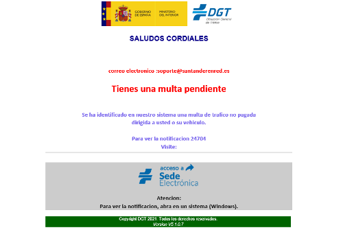 Siguen las estafas a través del correo electrónico elportaluco.com/siguen-las-est… Si recibes un correo electrónico parecido a este NUNCA DEBES ABRIRLO pues jamás se notifican así las multas