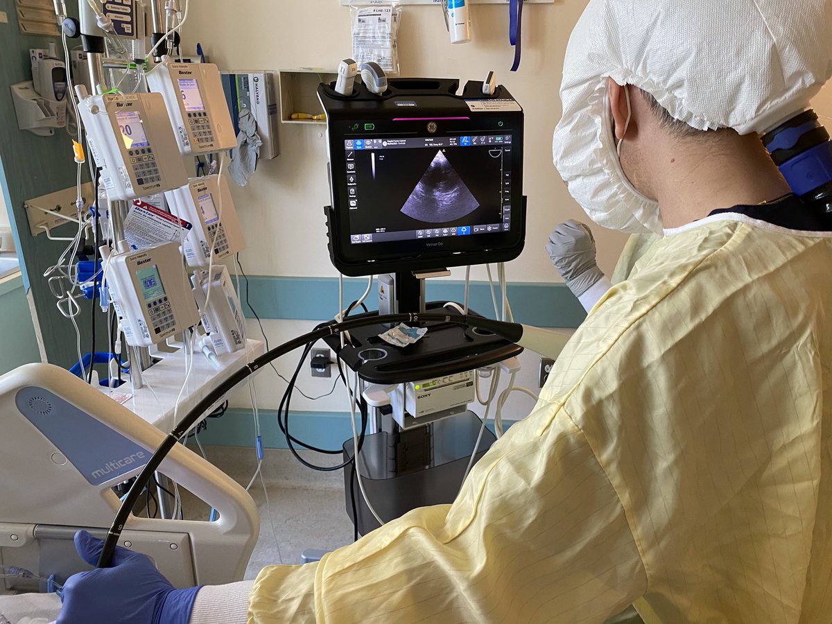 Our POCUS/resus fellow doing #resustee in covid respiratory failure
