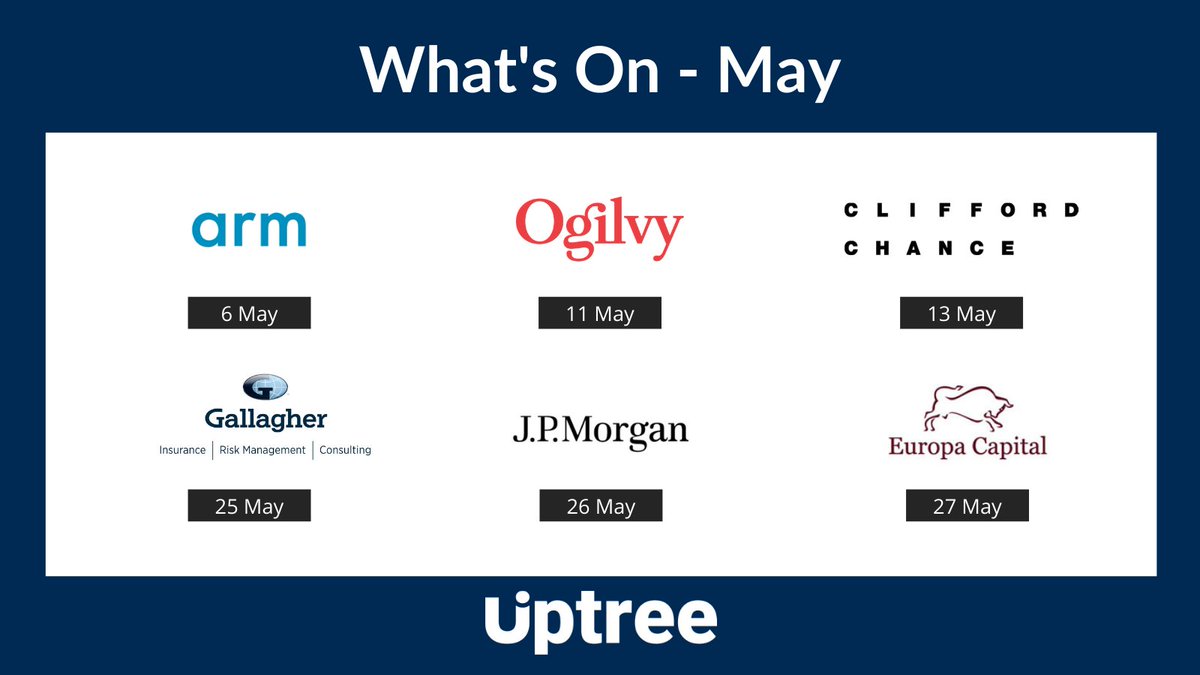 Getuptree's tweet photo. Fantastic #workexperience events offered by @Getuptree partners in May

Valuable #careerseducation insights in #tech #legal #advertising #insurance #banking and more  @Arm @OgilvyUK @Clifford_Chance @GallagherGlobal @jpmorgan &amp; Europa Capital

Sign up here https://t.co/w83T5qeD0V https://t.co/UJtzmUfzGO