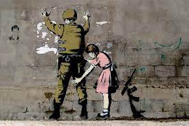 revmahoney's tweet image. What would I like to do if I wasn&apos;t doing what I&apos;m doing? I think I would like to do what &quot;Banksy&quot; does, which is speaking truth to power and generating debate through public street art. Below, &quot;Stop and Search.&quot;   #ArtTransforms #Banksy #FightThePower #ArtfulResistance