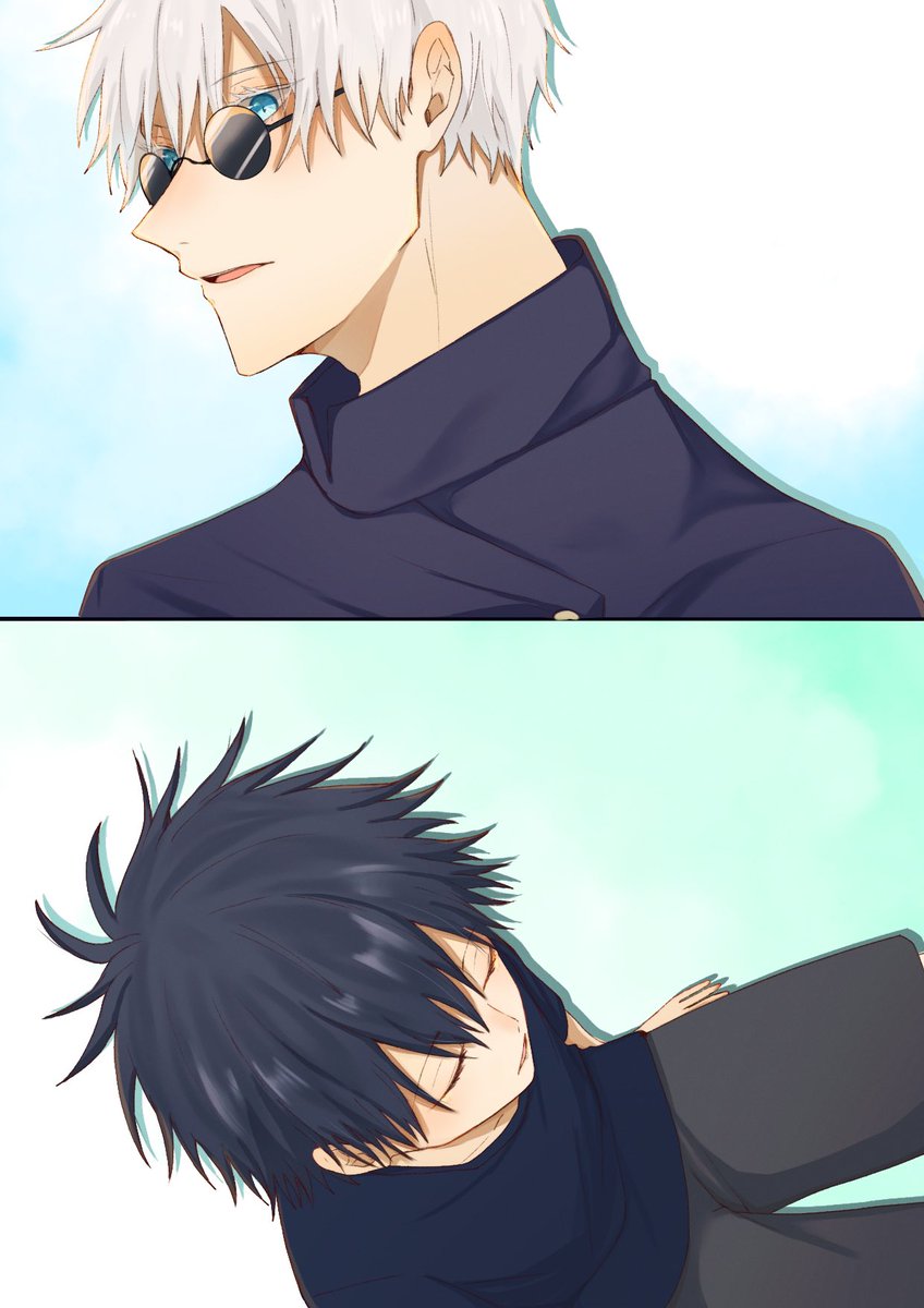 見守る五と幼い伏 
