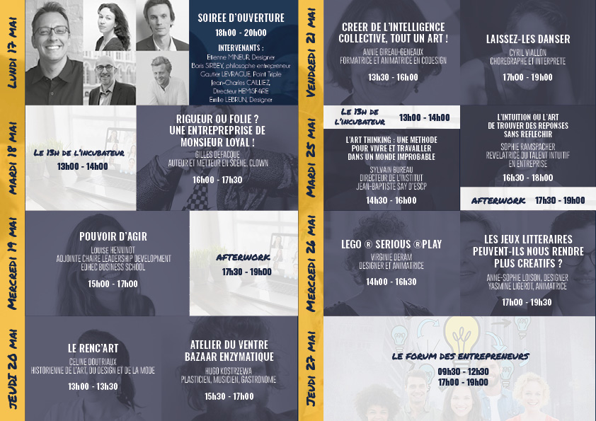 Avec #MOSAICLille, faites des pauses créatives et inspirantes dans votre journée grâce à des conférences de courte durée !

► Plus d'infos : mosaic-lille.fr/#tarifs
► Inscription (en ligne) : billetweb.fr/mosaic-lille-2…