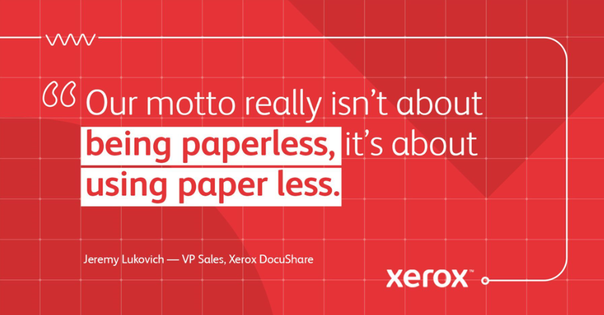Xerox's tweet photo. If you're transforming your workplace processes, just remember sometimes less is more. See how Fairfield Chair used Xerox DocuShare to innovate the way they work. #MakeNowWork https://t.co/dlX3ztSml0 https://t.co/Qqmk6dQi02