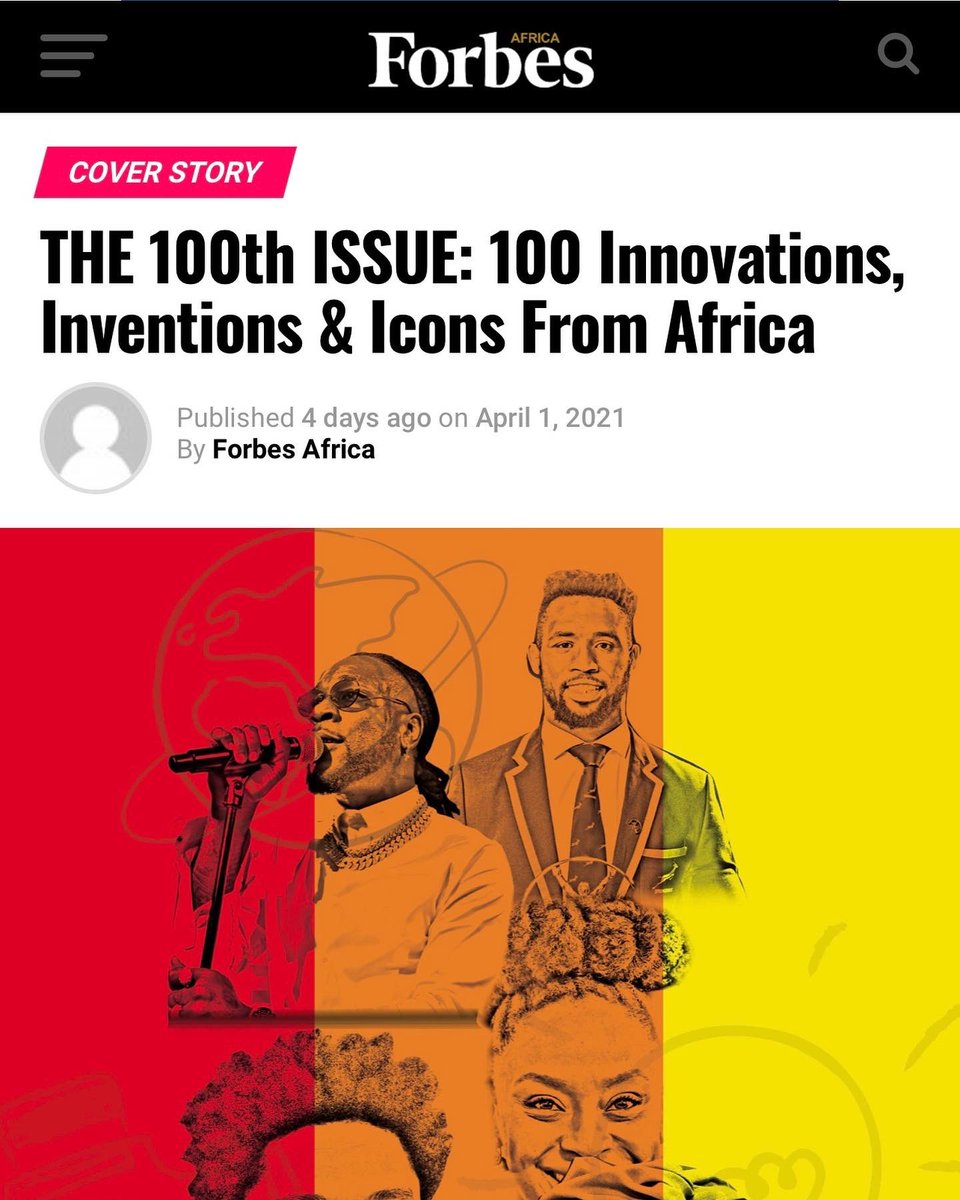 Realomosexy's tweet photo. Thanks @forbesafrica for the inclusion in the 100th issue of Africa’s Iconic personalities. #ForbesAfrica100issue . https://t.co/YyJzbLsMyT