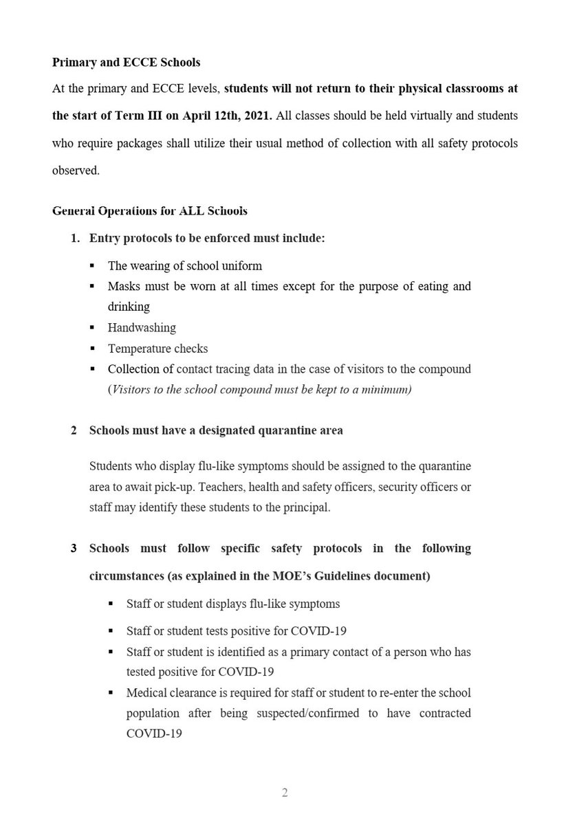 MoEduTT's tweet photo. News Release: Re-Opening of Schools For Term III, Academic Year 2020/2021
Outlined below are the measures instituted for the new school term beginning on April 12th 2021.
#MoEduTT #TransformingEducation #lReopening #TermIII https://t.co/Mku5whqWr4