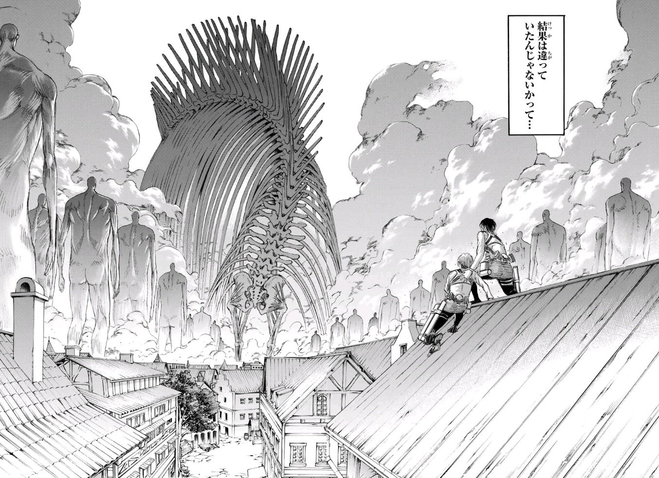 Ky Aot Key 進撃の巨人振り返りカウントダウン 最終話まで あと2日 地ならしが発動され エレンは島以外のすべての生物を駆逐するために進撃をする そんな中一人の少女 ガビは戦う覚悟を決め 窮地に陥ったカヤ達を救う そして皮肉にもカヤは当時命