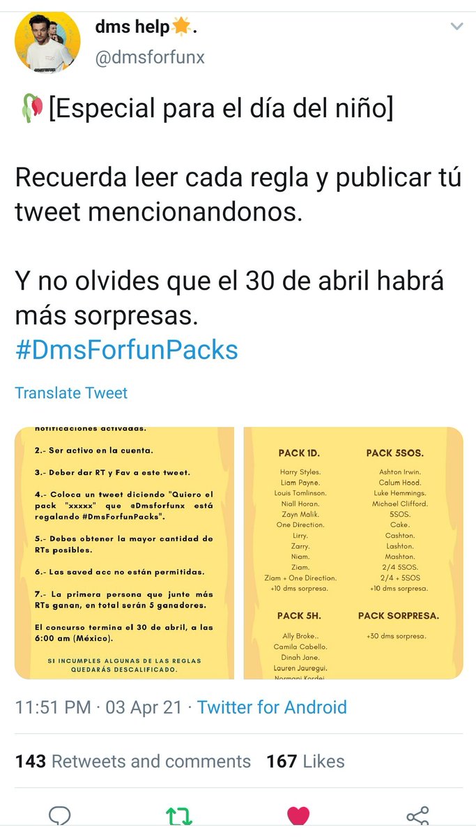 GustinftApa's tweet photo. ➳Quiero el pack 5SOS que @dmsforfunx está regalando #DmsForfunPacks
ღMe podrían ayudar con un RT? Por favor, lo agradecería muchísimo. Realmente necesito esos DMs. ¡Hoy por mi, mañana por ti! 🙏🏻
RT×RT
RT×Follow https://t.co/Li5m8WWGC5
