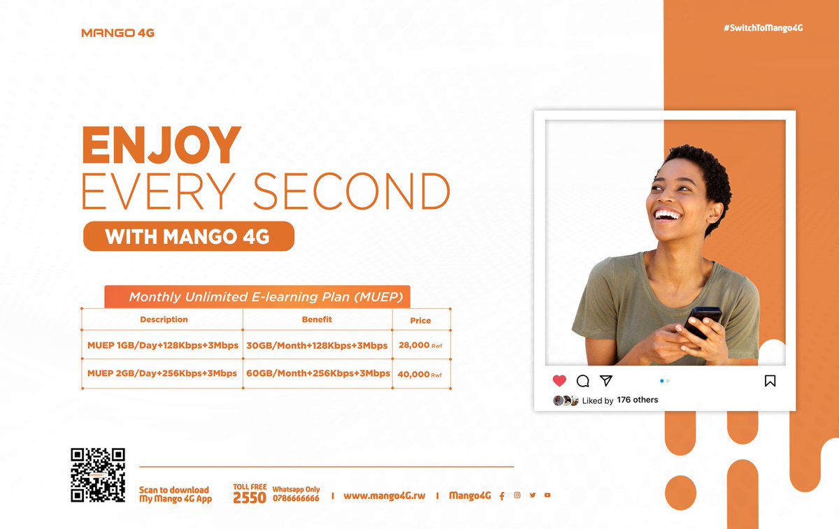 Mango4G's tweet image. With #Mango4G #MUEP, online learning has became much easier. Switch to Rwanda's leading internet, top up with Monthly Unlimited E-Learning plan and access all E-learning platforms for free for a whole month. #Truly4GNetwork #MUIP