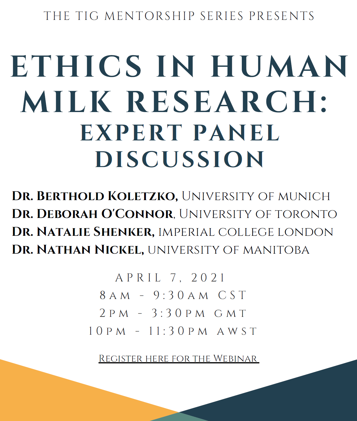 Isrhml On Twitter Join Us Tomorrow For The Ethics In Human Milk Research Expert Panel Discussion Register Here Https T Co H8izkw8h3p Webinar Flyer Https T Co Csxeoz6wyc Date And Time April 7 2021 At 8 00 9 30