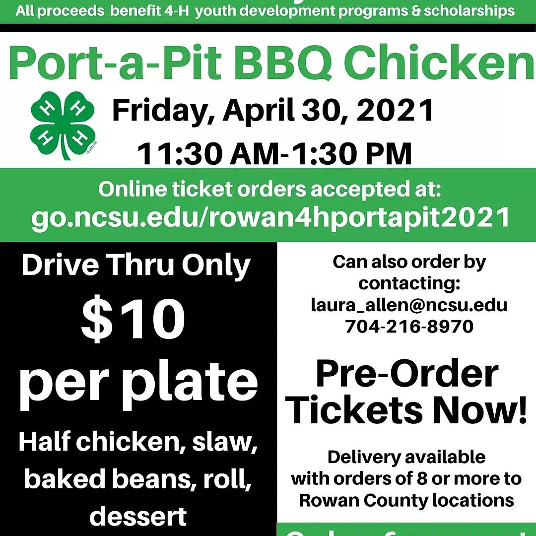 LHAllen86's tweet photo. Don't forget to pre-order your #PortaPit plate! We will deliver to Rowan locations with 8+ orders! #support4H #Rowan4H https://t.co/jfudaF2bKY