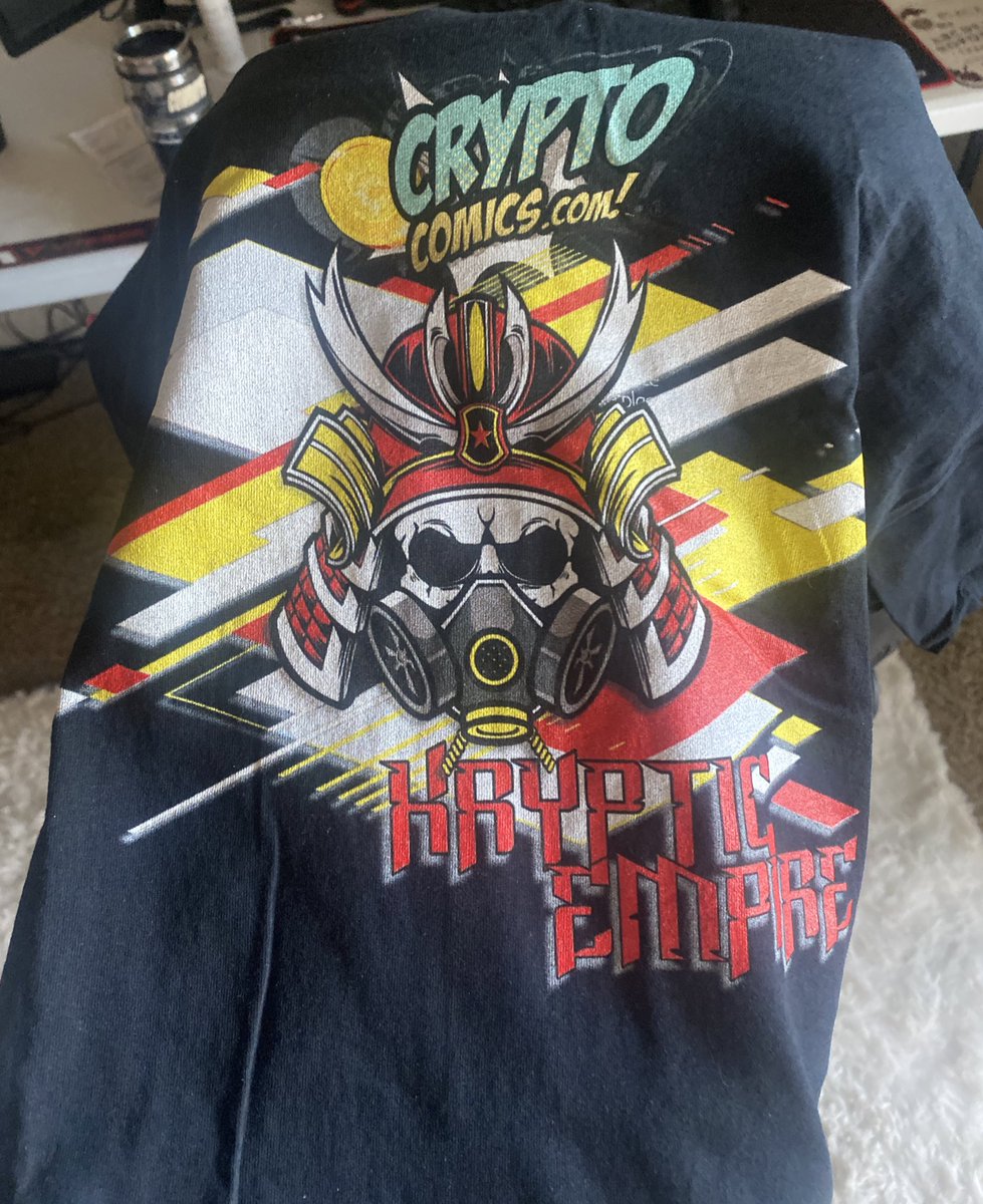 Ashleymassacrex's tweet photo. The new Kryptic Empire merch 👏🏻🔥💥 We are going to be doing giveaways on my stream, @KrypticBrodo and @CryptocomicsM streams also! Join us in the empire for more badass stuff coming up!!! @Dreamkeepers @vividcouchcon @TheJennBug @KrypticEmpire_ https://t.co/0wR4UlxcaX
