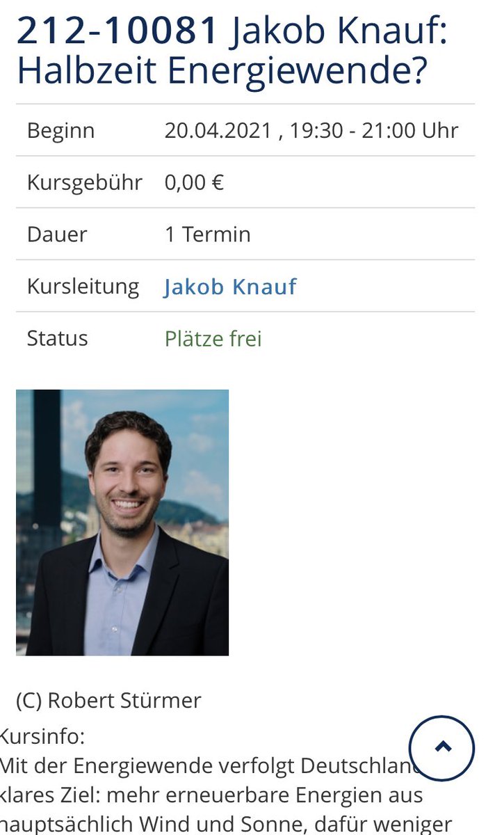 Jetzt anmelden zu meinem Vortrag über die Geschichte der Energiewende in Deutschland: vhs-landkreis-konstanz.de/9/kurs/Jakob-K… Der Vortrag findet online bei der VHS Landkreis Konstanz im Rahmen des Projektes "Integration trifft Energiewende" statt.