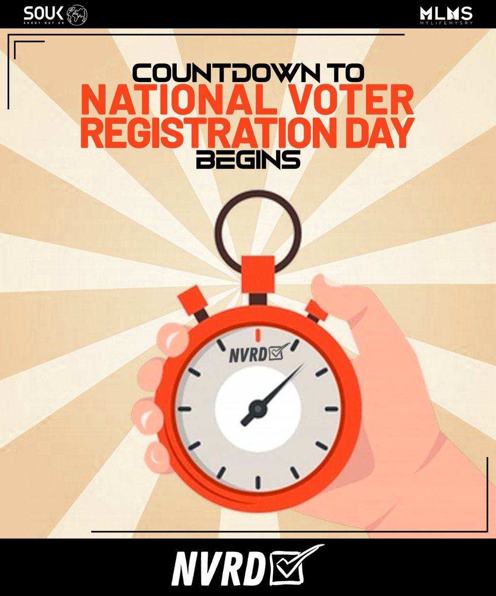 🚨| We're so thrilled to announce that we are working with the incredible <a href="/Shoutout_UK/">Shout Out UK</a>  to re-establish #NationalVoterRegistrationDay!!

You can read more about why we're re-establishing #NVRD here 👉 bit.ly/3mnl7fs

🗳️#RegisterToVote🗳️