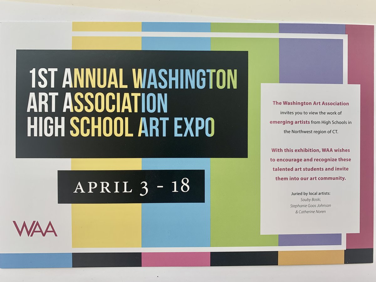 Eight WHS students were accepted into WAA High school exhibition, April 3- 18 Washington Depot, CT
<a href="/JanetParlato/">Janet Parlato</a> <a href="/MrsNCote/">Nicole Cote</a> @MrTomHogrefe
