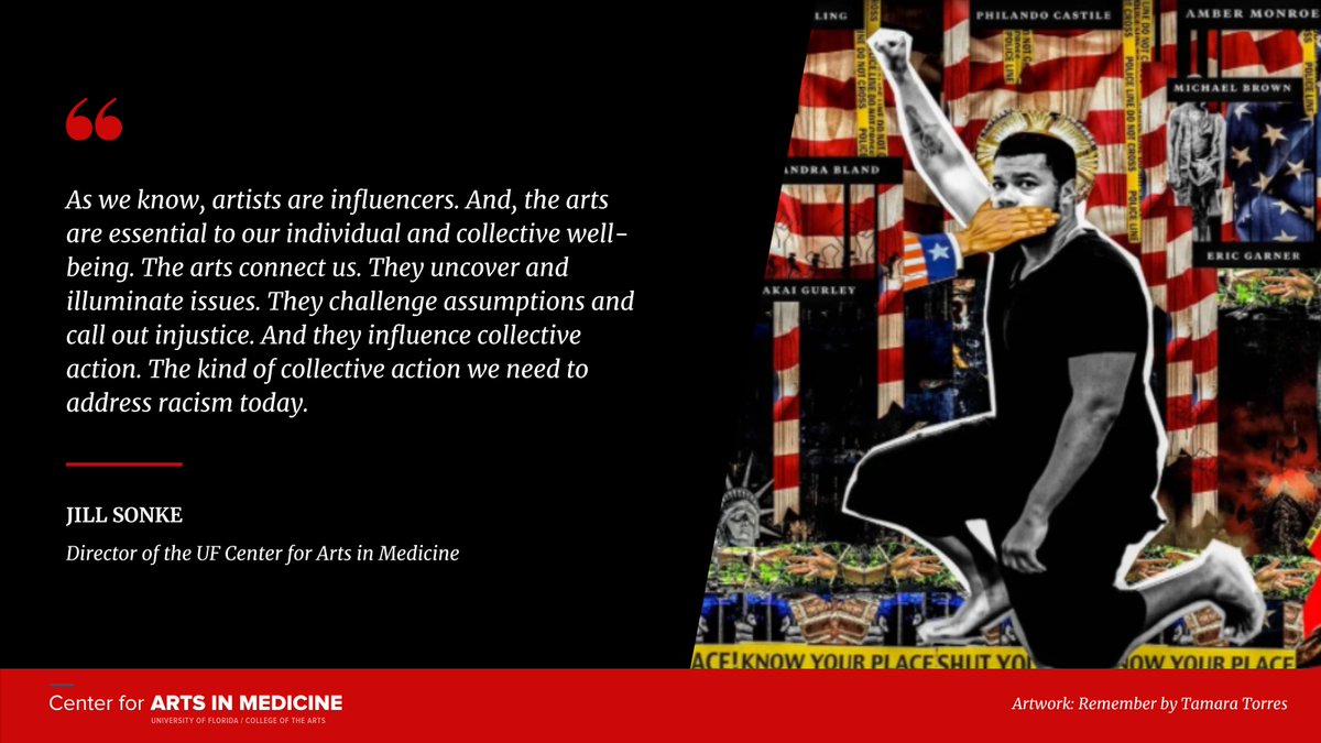 UFCAM's tweet photo. #AdvancingRacialEquity: The arts and artists are building bridges to Better Health in the fight against #RacisminAmerica- the sinister thread across ALL public health concerns. Visit our #AntiRacism #ArtsResponse Repository here: https://t.co/Jbaq7higvC @PublicHealth https://t.co/vJvMhbciud