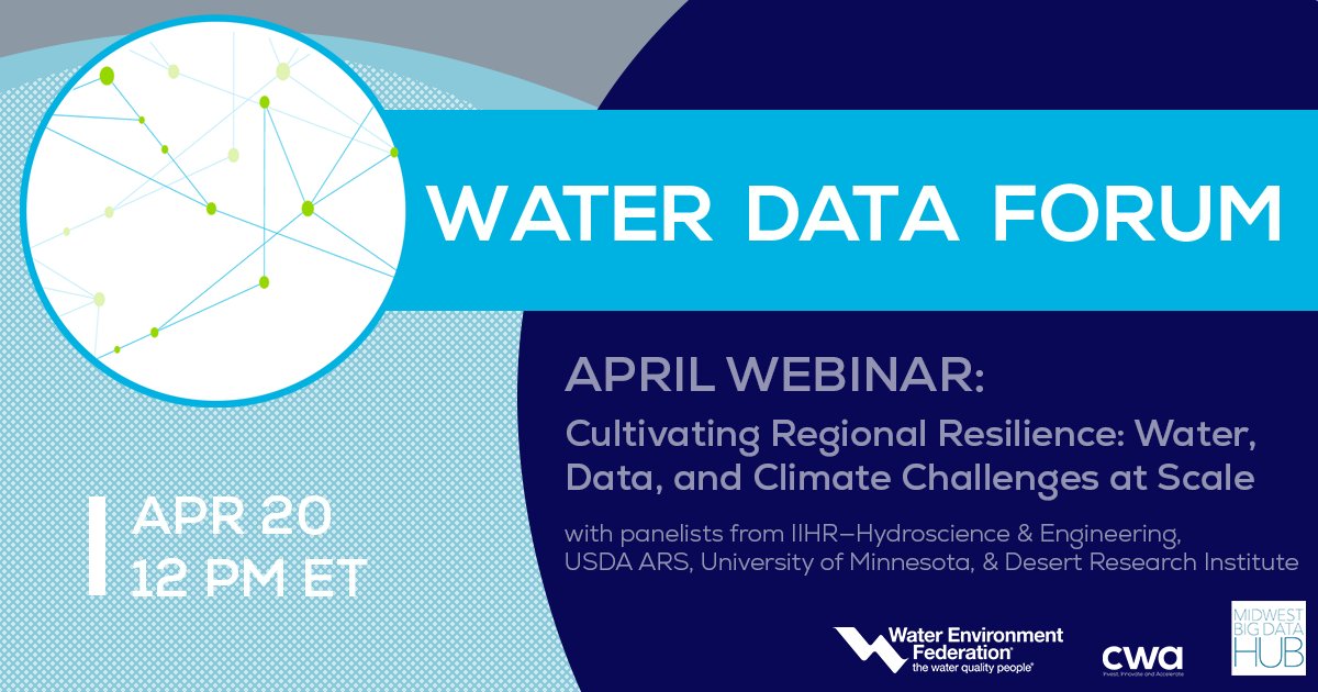 CLEH2OAlliance's tweet image. Mark your calendars for Tues., 4/20 as we host our next #WaterDataForum w/ @WEForg &amp;amp; @MWBigDataHub!

This discussion will explore how water data is used to address issues associated with climate &amp;amp; land use across broad geographic scales.

Register: clevelandwateralliance.org/cultivating-re….