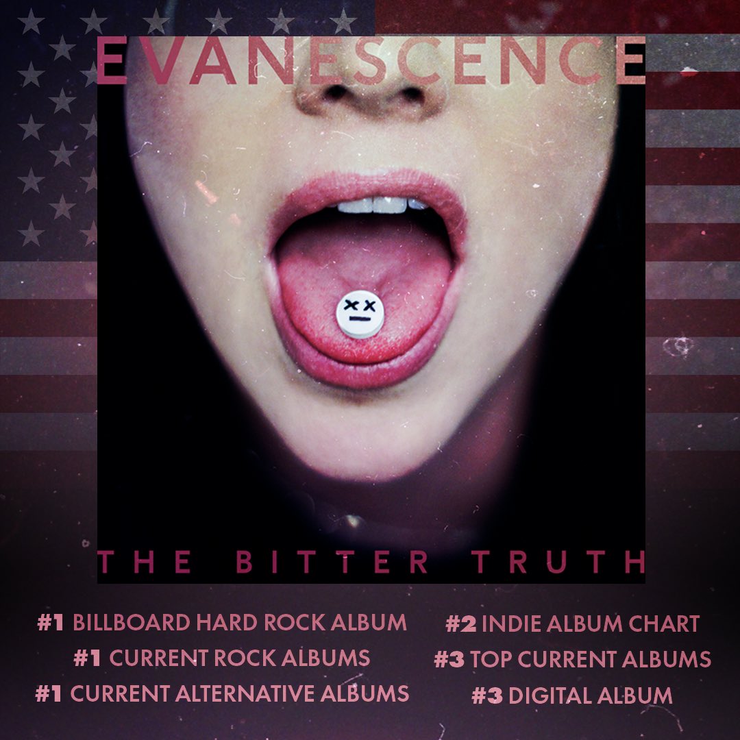 evanescence's tweet image. Thanks to our fans in the US for bringing The Bitter Truth to the charts- HARD! 🔥🤘🔥