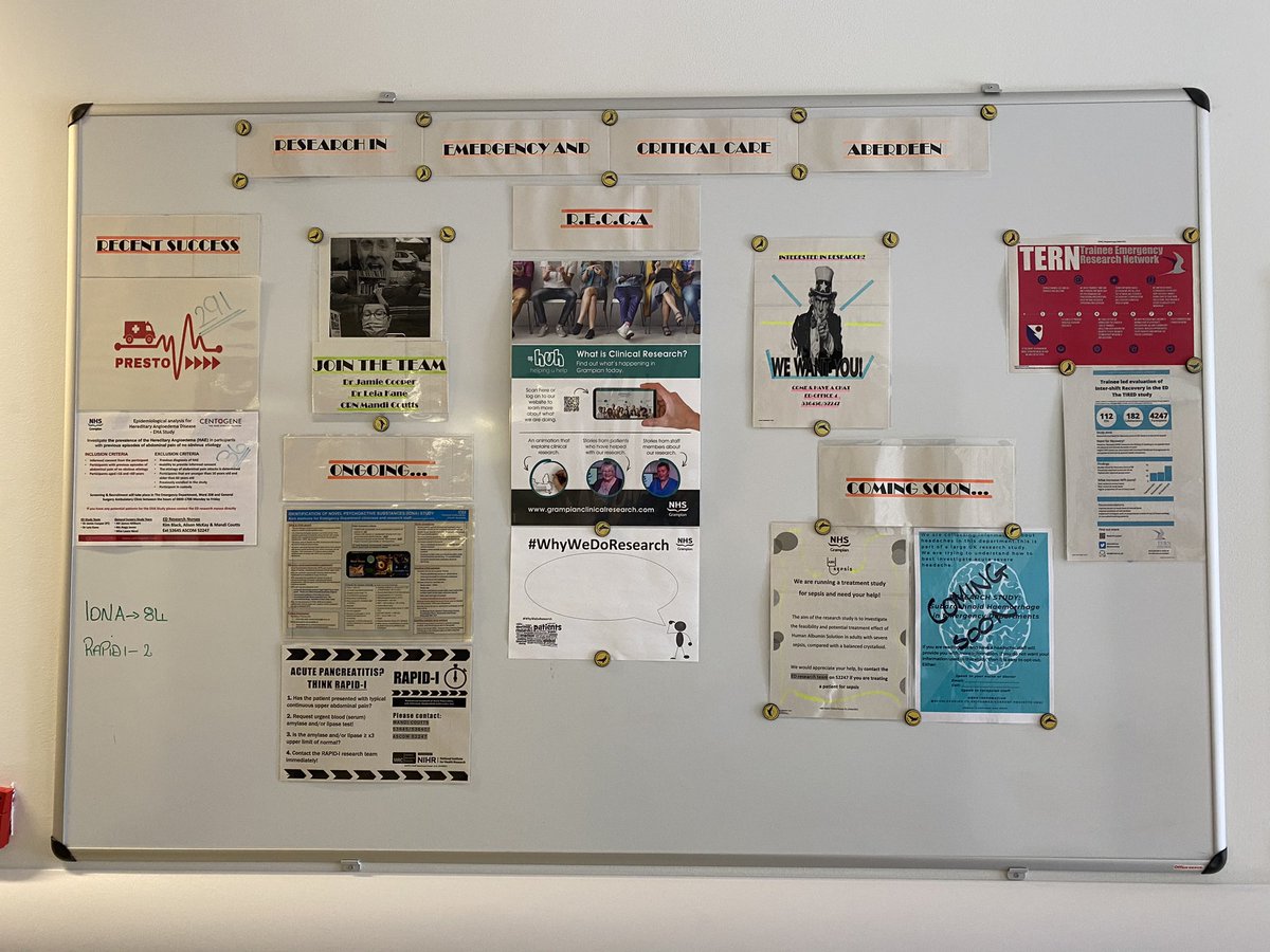 #whywedoresearch updated our board in the ED <a href="/NHSGrampian/">NHS Grampian</a> <a href="/aberdeenED/">Aberdeen ED</a>