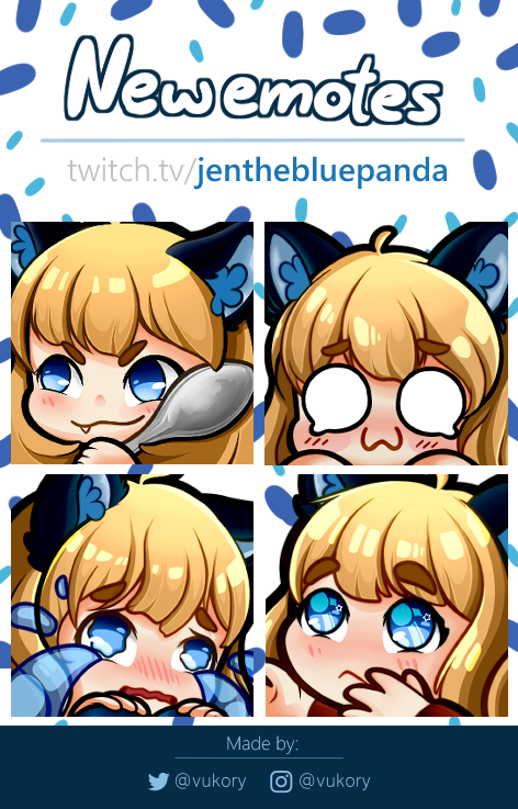 Did some more emotes for @JenTheBluePanda uwu