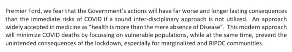 There's no detail here about what this magical "modern", "sound inter-disciplinary" approach would actually be, or how one can prevent death in vulnerable populations while allowing everyone else to carry on. Countries like Sweden that tried to do that gave up. 5/