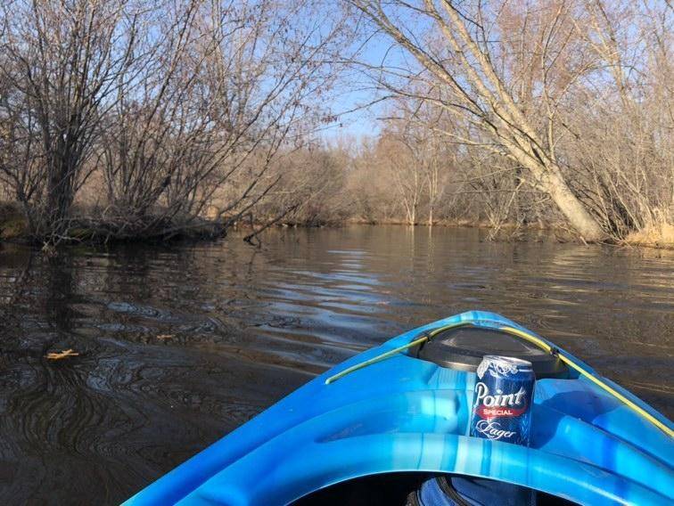 pointbrewery's tweet photo. Point Special Lager. Ready for all your outdoor adventures. Thank you for sharing Justin Kreuser! Pictured on the backwaters by Red Bridge. #pointspecial https://t.co/zyVLaxVLzc