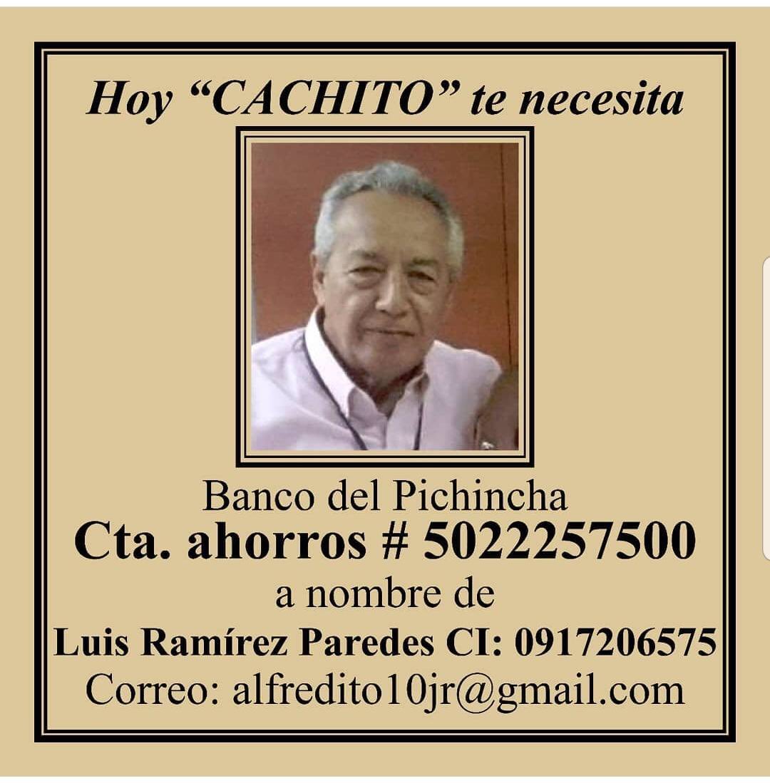 SanchezJoselo's tweet photo. Nuestro amigo Luis ‘Cachito’ Ramírez, ex compañero de @canalunotv se encuentra con Covid y necesita de ayuda. Los Rivas ni aparecen https://t.co/RD1s1nuoO1