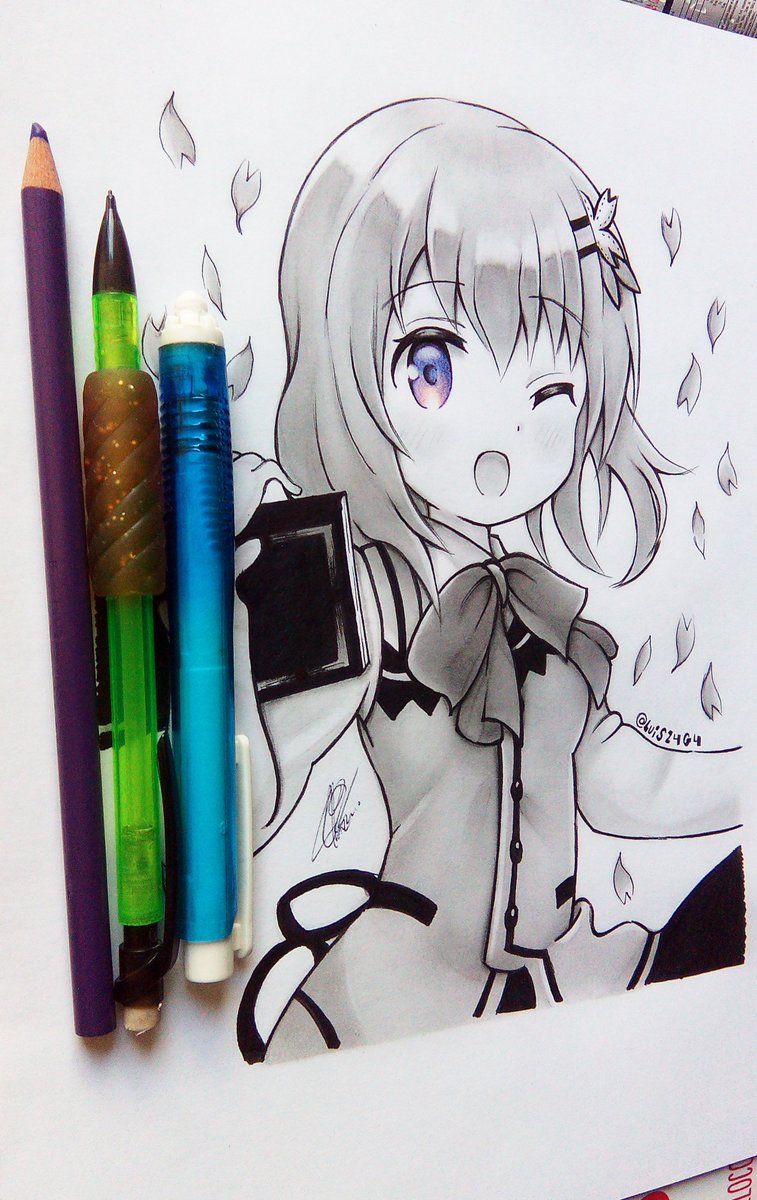 Luisz4g4 Gochiusa Hotococoa I Hope You Like It Always Thanks For Supporting イラスト Illustration アニメ Anime かわいい Kawaii Moe 女の子 Animegirl 鉛筆 Pencil Design Art ごちうさ ご注文はうさぎ