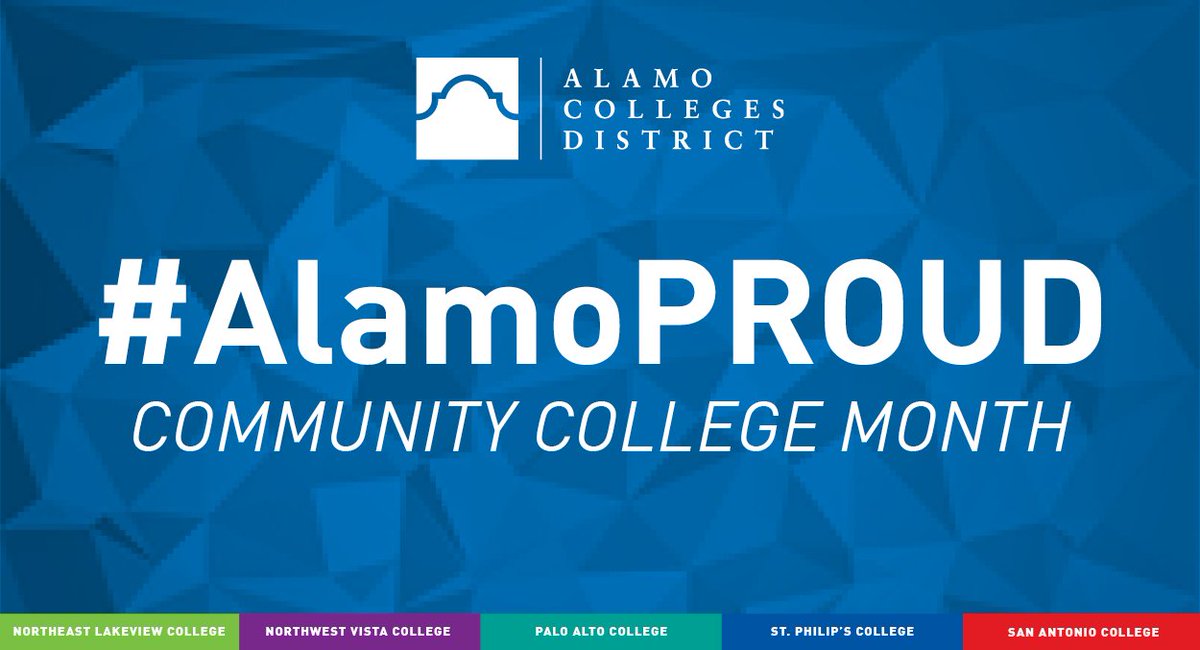 🎓 April is #CommunityCollegeMonth! Show that you are #AlamoPROUD by sharing how community college has helped you achieve your higher education goals. Be sure to tag us using #AlamoPROUD and #AlamoColleges.

#CCMonth #CommunityCollege #HigherEducation