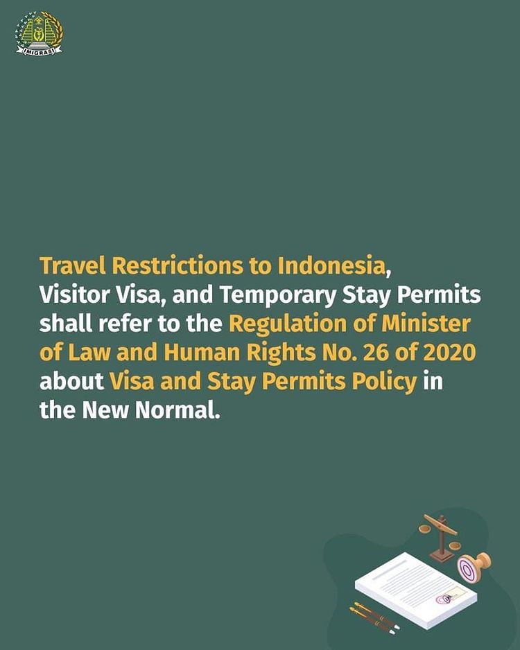 IndonesiainDC's tweet photo. Here is the Visas and Stay Permits Policy in The New Normal according to The Circular Letter of Director-General of Immigration No. https://t.co/IgWW1fgqBM.01.01 of 2020.
#inidiplomasi #offshorevisa #indonesiaimmigration #immigrationinfo #indonesianvisa #visa #staypermit https://t.co/j38kwRv5dp
