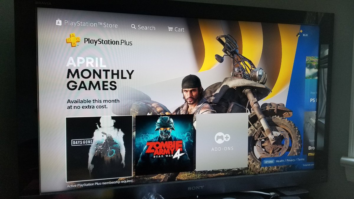 KayakFishingVB's tweet photo. @SOE_PSNetwork Days Gone is showing as free for PS Plus members but when I go to add to my library I'm being asked to purchase. https://t.co/McsXmSn1Vp