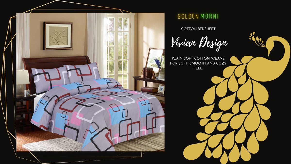goldenmorni's tweet photo. Beautiful Vivian Design Bed Sheet set includes
✨1 Double Size Flat Sheet (88"x95")
✨2 Pillowcases (19"x29")
Plain Soft Cotton weave for a soft, smooth, and cozy feel.
#bedsheets #bedroom #cottonbedsheets #cottonbedsheet #printedbedsheet #pillows #Vivian #goldenmorni #sales https://t.co/3Y7Qk4X5fS