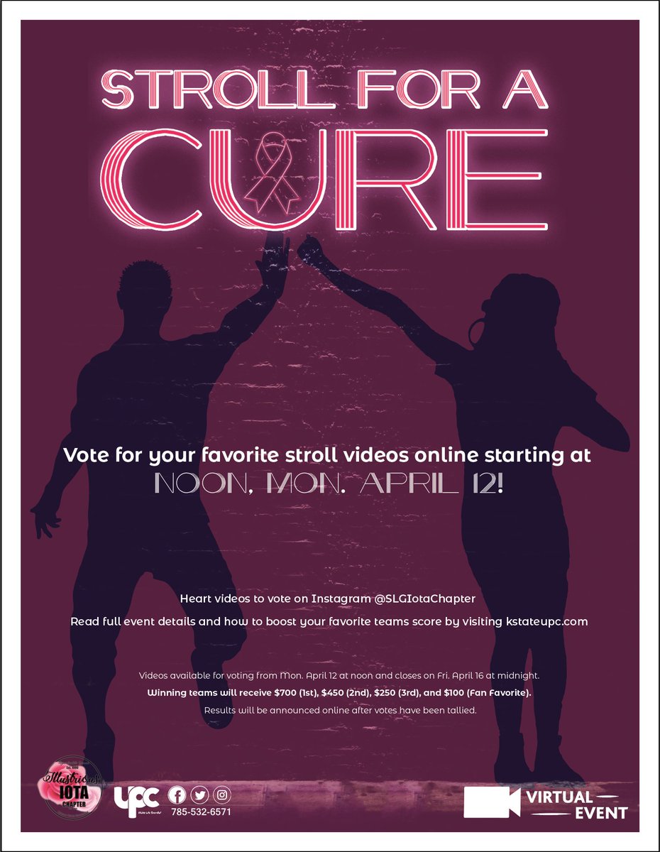 SLGIotaChapter's tweet image. Our virtual stroll/step competition is happening next week! Visit our Instagram page @/slgiotachapter or kstateupc.com for more information!