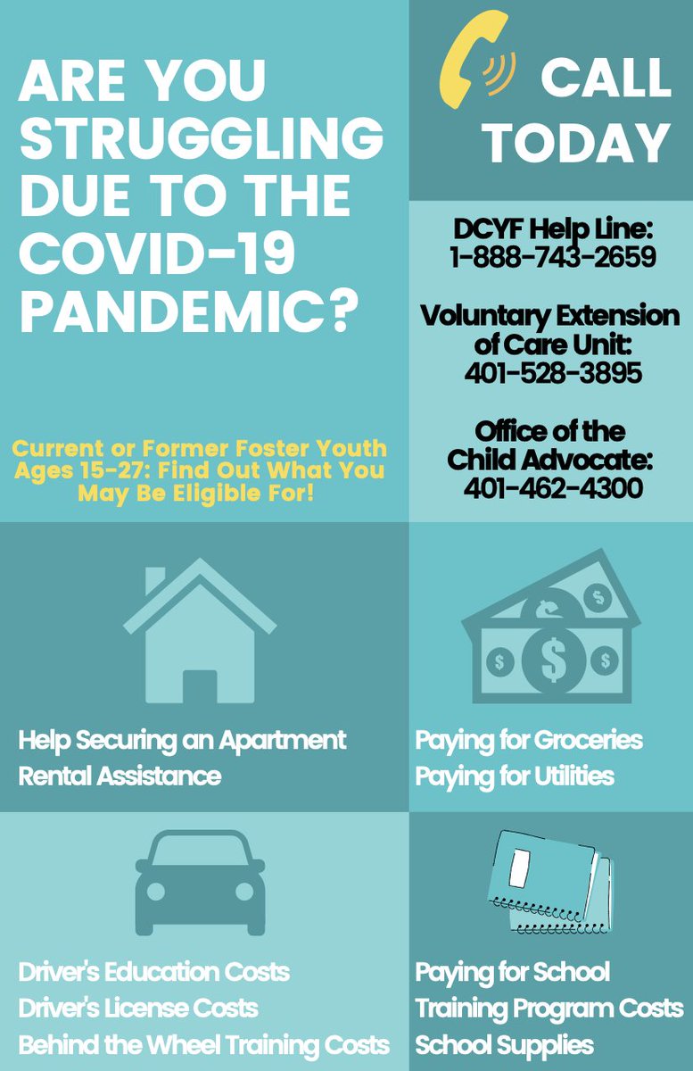 For all current or former foster youth ages 15-27 who are struggling during this pandemic, check out these available rsources: