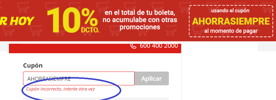 PrensaQuilpue's tweet photo. @SantaIsabelCL están promocionando un cupón de 10% de descuento en sus plataformas, pero no se puede aplicar. https://t.co/3rbVFkms8S