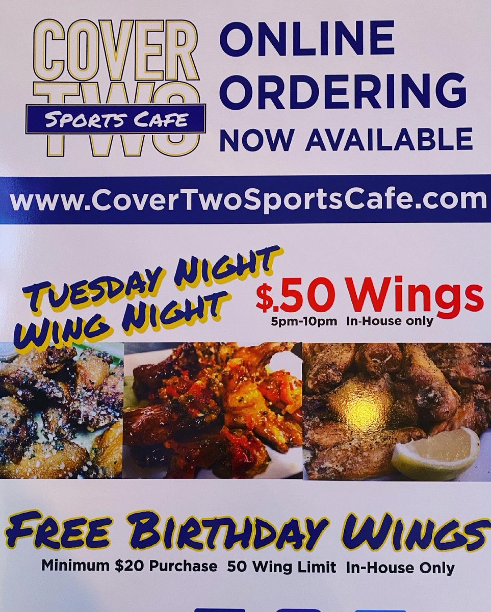 It is Tuesday night and you know what that means.... it’s #WingNight !!!! Wing night and birthday wings are back at Cover Two. Indoor and outdoor dining is available as well as curbside takeout and gift cards on our website (link in bio). (203) 426-5441. #CoverTwo #CTEats #Wings