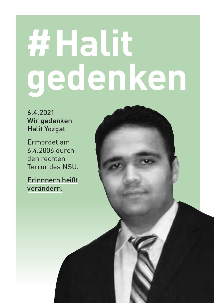 Wir gedenken Halit Yozgat, der heute vor 15 Jahren aus rassistischen Gründen vom #NSU ermordet wurde. #HalitGedenken #KeinVergessen