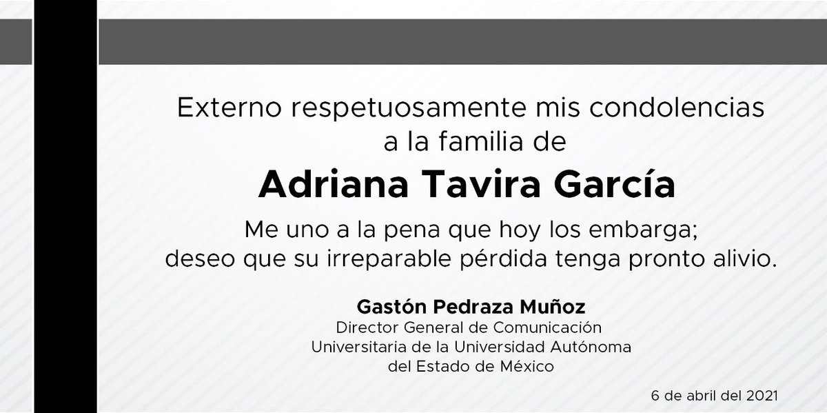 Hasta pronto querida Adri. El periodismo del Estado de México está de luto.