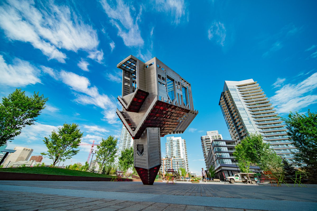 We don’t know about you, but this piece helps us feel a little bit more grounded while the world feels upside down. 
The artist, Dennis Oppenheim referenced the design as being about architecture and how the inversion of a building alters its content and interaction with visitors