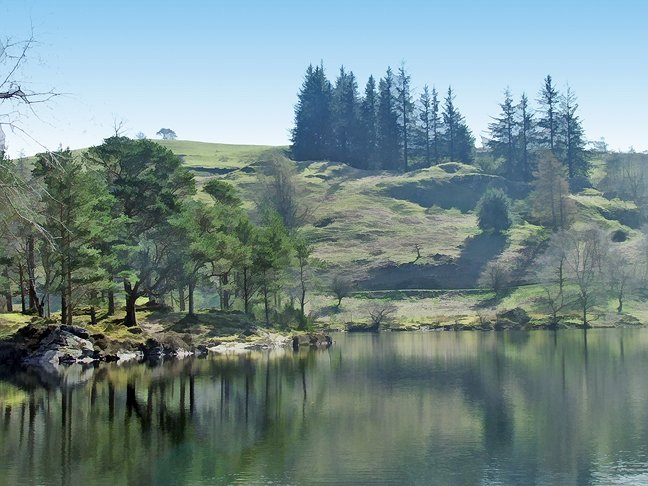 #reflections Roundabout #tarnhows in the #spring #colour #change #green #symmetry #photo #trees #landscapeart #photography #photoart #landscape #art #cumbria #lakeland #Thelakes #lakedistrict #NotJustLakes #cumbriaart #artfusions #fusionart #northernart #artlovers #artnow #yes