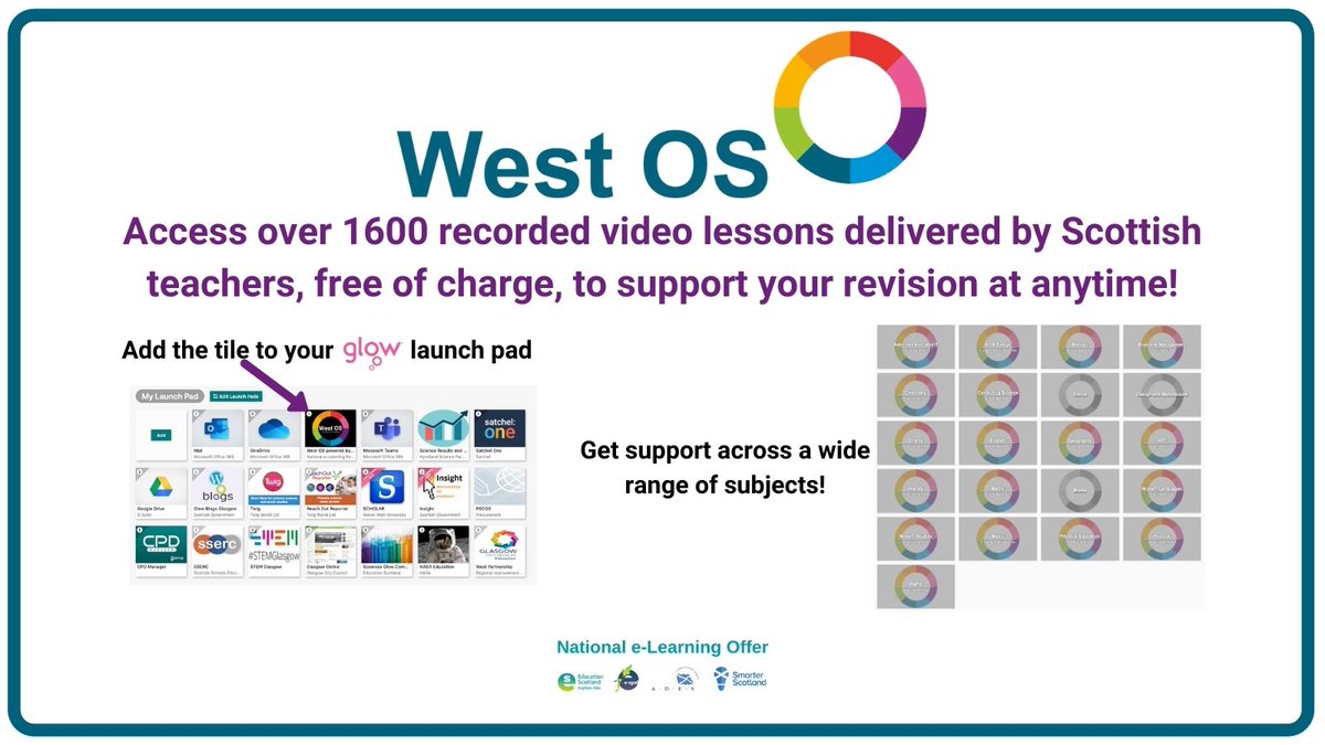 west_os's tweet photo. 🐰EASTER STUDY SUPPORT🐰

Over 1600 video lessons recorded by Scottish teachers are available to all learners and schools in Scotland free of charge and can be accessed anytime, anywhere.

Access to @west_os is found on @GlowScot App Library! 

🐣 SHARE WITH YOUR SCHOOL 🐣 https://t.co/tumGPT3jLv