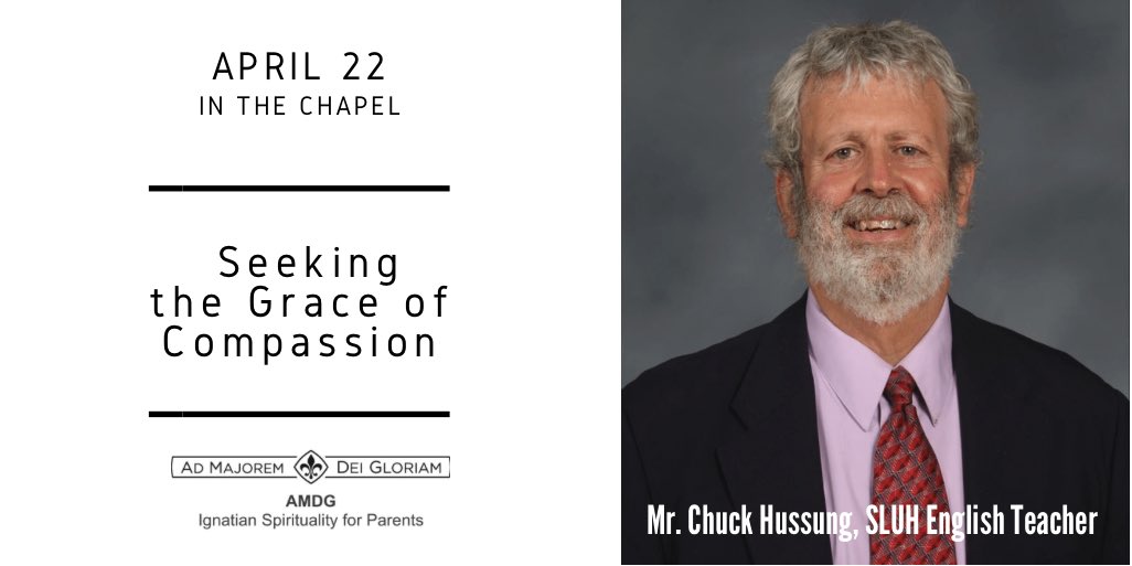 SLUHAMDG's tweet photo. AMDG Spirituality for Parents: Join us April 22 IN THE CHAPEL for 6:30 Mass with Fr. Matthew Baugh, SJ followed by a talk by Mr. Chuck Hussung. Registration link and more details to follow. https://t.co/B2YdxDKOZ2