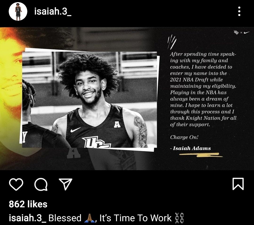 Brian Murphy on Twitter "UCF MBB freshman Isaiah Adams is entering