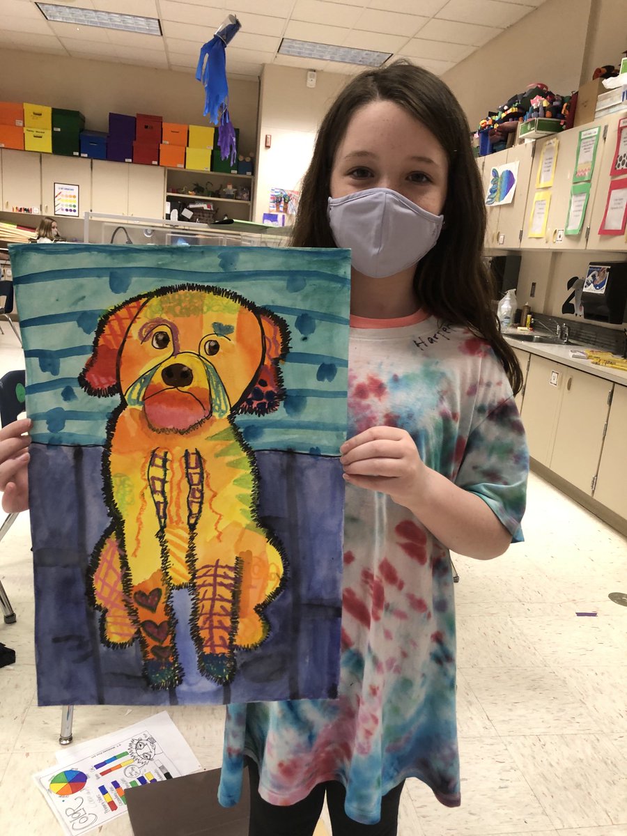 MrsRolf_ART's tweet photo. So proud of my 3rd graders!! They have done an amazing job on their Dean Russo inspired pet portraits! ⁦@Spicuzzaclass⁩ #kenstonTES #kenstoninspired. https://t.co/tPEdLYHPGW