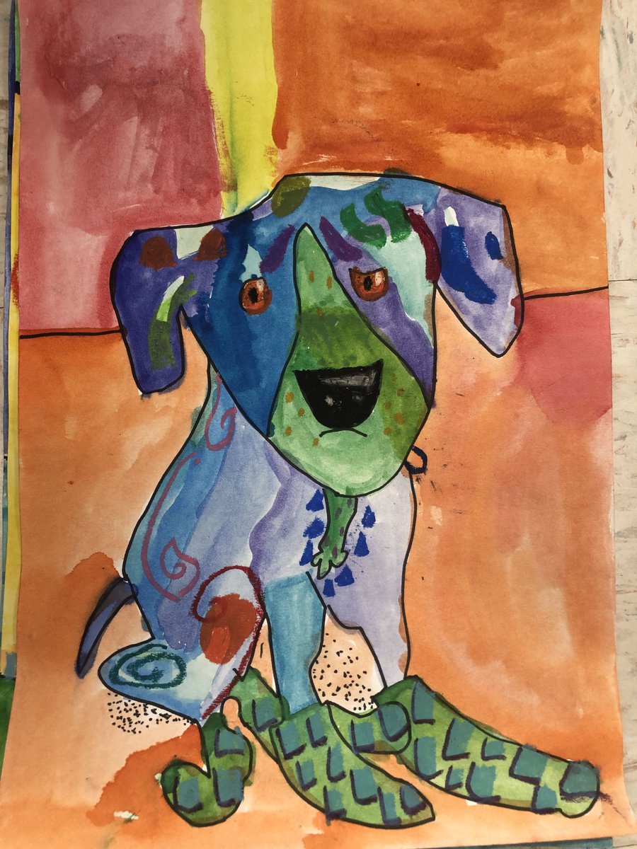 MrsRolf_ART's tweet photo. So proud of my 3rd graders!! They have done an amazing job on their Dean Russo inspired pet portraits! ⁦@Spicuzzaclass⁩ #kenstonTES #kenstoninspired. https://t.co/tPEdLYHPGW