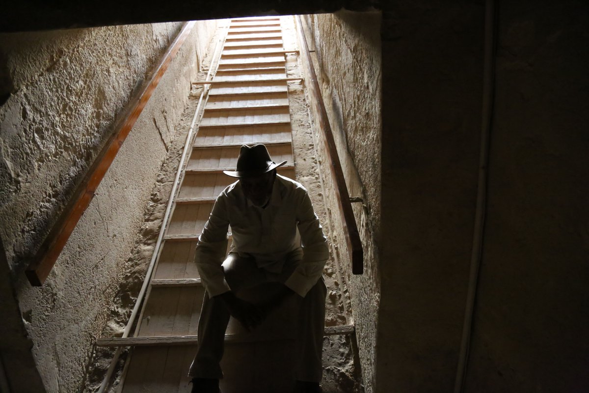 morgan_freeman's tweet photo. On my global #StoryOfGod journey I wanted to know how the after-life first became part of religion. So I went to Egypt with Egyptologist, Salima Ikram to the place where the first great monuments to the afterlife still stand. https://t.co/bVzpZu80qH