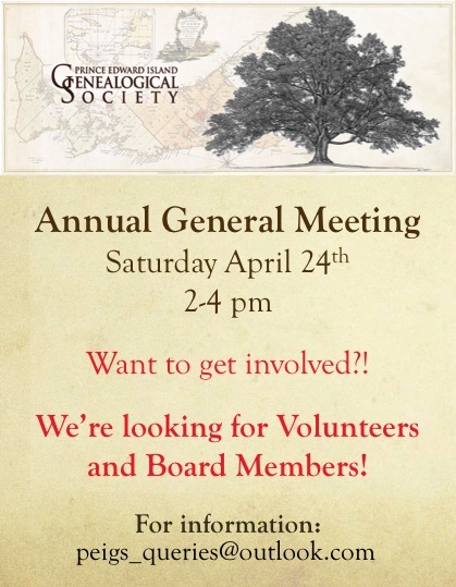 peigenealogy's tweet photo. Have you been looking to get involved with the Prince Edward Island genealogy community?  Reach out to become a volunteer or a board member. #Genealogy #volunteer #pei #community #events #GetInvolved #PrinceEdwardIsland https://t.co/Ygt5cdMNTZ