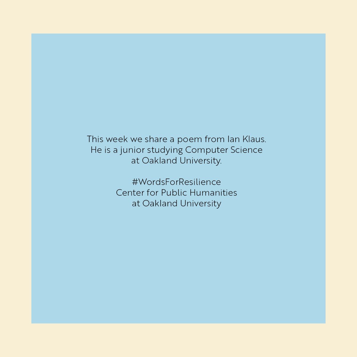 humanities_ou's tweet photo. Our next #WordsForResilience post is from Ian Klaus. https://t.co/kOL9sSDLPh