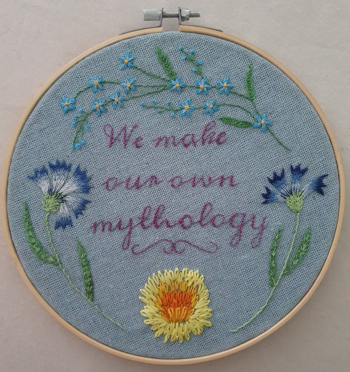 Embroidery inspired by @amazingdevilmus 💜🌱 #WeMakeOurOwnMythology #TheAmazingDevil #embroidery #flowers #FloralEmbroidery #fanart